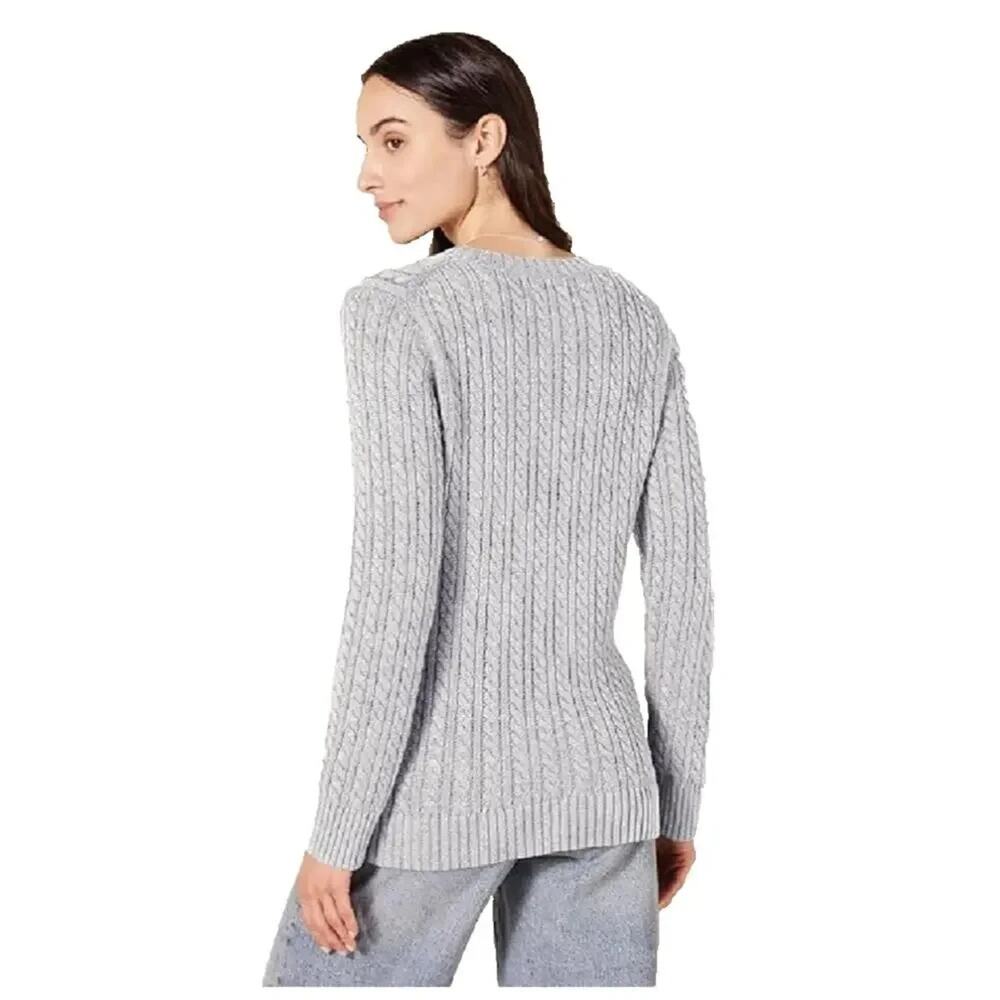 Amazon Essentials Women's Fisherman Cable Long-Sleeve Crewneck Sweater - Picture 2 of 5